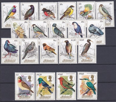 DB1 Fauna Pasari Aitutaki 1984 20 v. MNH foto