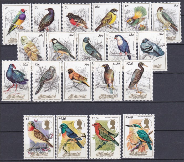 DB1 Fauna Pasari Aitutaki 1984 20 v. MNH