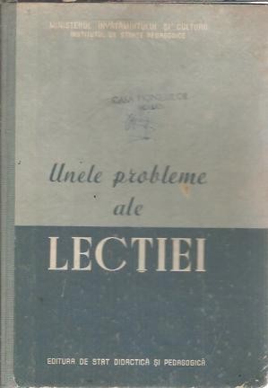 Unele probleme ale lectiei