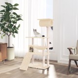 VidaXL Ansamblu de pisici cu st&acirc;lpi din funie de sisal, crem, 131 cm