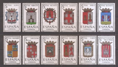 Spania 1962 - Stemele provinciilor spaniole, set complet, MNH foto