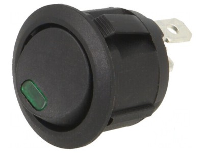 Rocker Switch SPST 2 ON-OFF 20A/14VDC Negru cu LED RA foto