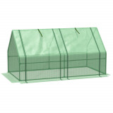 Outsunny Mini Sera Portabila de 180x90x90cm pentru Gradina, cu Usi Mari cu Fermoar si Acoperis din PE pentru protectie impotriva Apei/UV, Verde