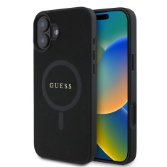 Husa Guess Saffiano Classic Logo MagSafe iPhone 16 Plus, negru, GUHMP16MPSAHMCK foto
