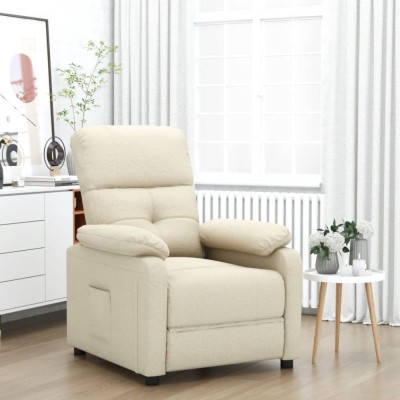 vidaXL Fotoliu rabatabil, crem, material textil 289671 foto