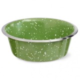 Castron din inox pentru caini, Galaxy, verde, 0.5 l/13 cm
