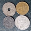 Romania lot 4 monede : 5 lei 1947 , 5 bani 1953 , 10 bani 1905 , 2 lei 1941