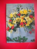 HOPCT 25206 FELICITARE ANIVERSARA -FLORI-STAMPILA TIMBRU 2001 - - - CIRCULATA