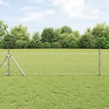 Gard hexagonal vidaXL 0.4x10 m oțel galvanizat, Posturi de gard vidaXL 7 buc &Oslash;32 mm 80 cm oțel galvanizat