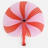 Evantai din Hartie Rotund, 14,5 cm, Roz cu Rosu, Model Lollipop, CMCLASS