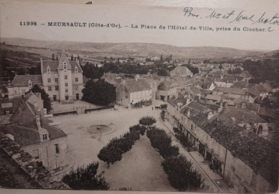 1920 CP ptr familia Moțoc / Meursault Cote d Or France, verso semnaturi olografe foto