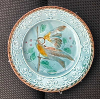 Impresionanta farfurie din MAJOLICA de MEISSEN sfarsit de secol 19 - rara!!! foto