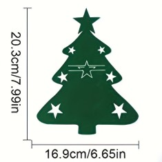 10 buc, Suport tacamuri din fetru pentru brad, pungu?a de tacamuri din fetru pentru Craciun, ro?u ?i verde pentru petreceri de Craciun, decor pentru c foto
