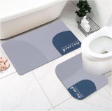 Set de 2 covorase pentru baie Venuso, cauciuc/spuma, gri, 50 x 80/50 x 50 cm