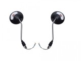 Oglinzi Moto Negre Rotunde cu Semnalizare M10. Filet 1.25. Diametru 102mm