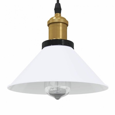 vidaXL Lampă suspendată reglabilă pe &amp;icirc;nălțime E27 alb lucios metal 4103450 foto
