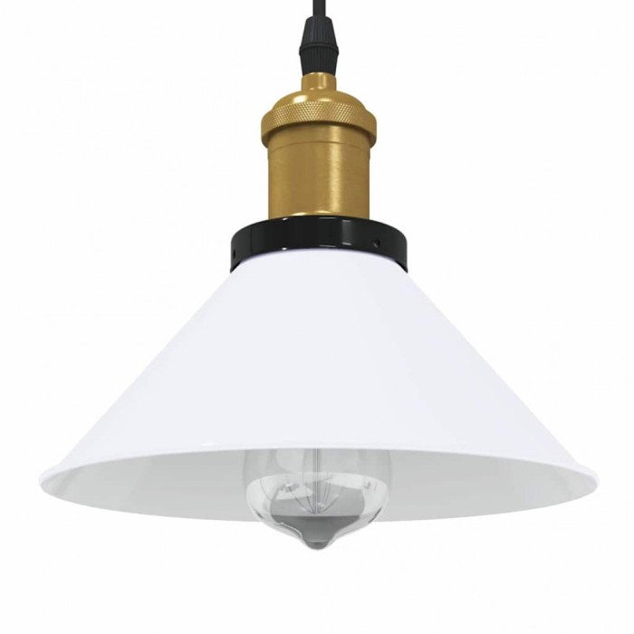 vidaXL Lampă suspendată reglabilă pe &icirc;nălțime E27 alb lucios metal 4103450