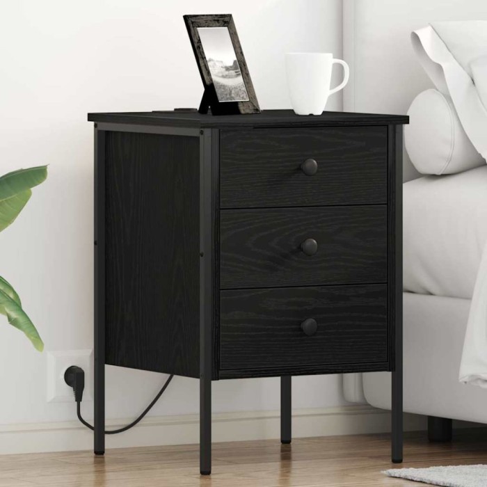 vidaXL Dulap de noapte Stejar negru 42 x 41 x 61 cm Lemn compozit