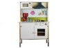 Bucatarie Lemn Copii Meggie Alba, Accesorii Incluse, LeanToys 3791, 104cm Inaltime, Chiuveta, Plita cu Sunete, +3 Ani