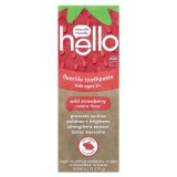 Pastă de dinți copii, Hello, Wild Strawberry, Cu fluor, 2+ ani, Gust fructat, Protecție anti-carii, 119 g