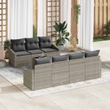vidaXL Set de canapele pentru grădină 8 pcs Gri deschis și gri &icirc;nchis