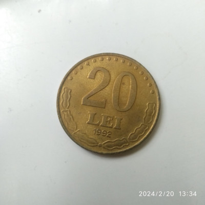 -Y- MONEDA ROMANIA 20 LEI 1992 AUNC foto