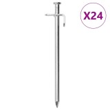 VidaXL Țăruși de cort, 24 buc., 19,5 cm, &Oslash;8 mm, oțel galvanizat