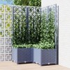 VidaXL Jardinieră de grădină cu spalier,albastru gri, 80x80x136 cm, PP 318255