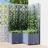 VidaXL Jardinieră de grădină cu spalier,albastru gri, 80x80x136 cm, PP