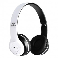 Casti over-ear wireless NYTRO P47, Bluetooth 5.0, 40mm, Radio FM, AUX IN, White foto