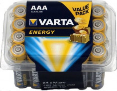 Baterii alcaline Varta Energy , AAA , R3 , 24 Baterii / Set foto