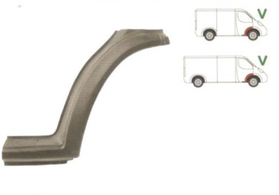 Segment reparatie aripa fata exterior Ford Transit 1991-2000, Partea Dreapta, Fata, in partea din spate a aripii, cu parte din prag, prag din metal foto
