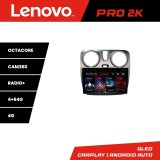 Navigatie Android Dacia Dokker Lenovo QLED 2K, 4GB RAM, 64GB, 360