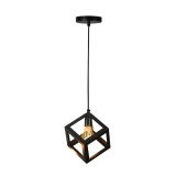 Lustra Kibe negru din metal, 22x22x100 cm