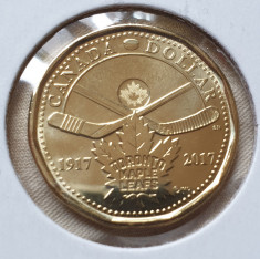 Moneda 1 Dollar 2017 Canada, unc, Toronto Maple Leafs foto