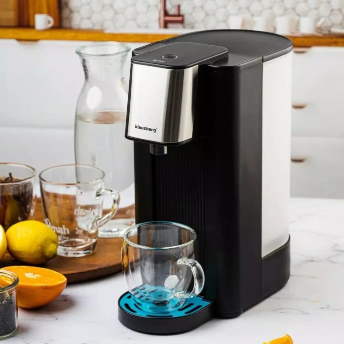 Dozator pentru apă calda, dozator cu fierbător, capacitate rezervor 2,5 litri, 2600 W, 95&deg;C, negru, Klausberg