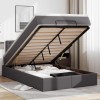 VidaXL Cadru de pat otoman cu saltea gri 120x200cm piele artificială 3312150