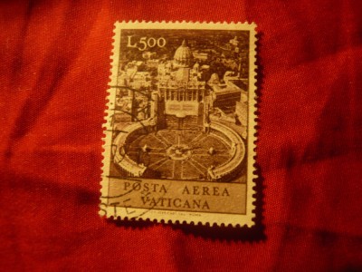 Timbru Vatican 1967 Piata Sf.Peter- Roma ,val.500Lstampilat foto