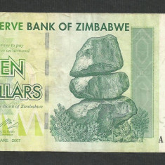 ZIMBABWE 10 DOLARI DOLLARS 2007 [19] P- 67 , VF