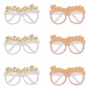 Set Ochelari Petrecere, Bride to Be, 6 Bucăți, Alb și Somon, Imprimeu Auriu, Oem