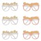 Set Ochelari Petrecere, Bride to Be, 6 Bucăți, Alb și Somon, Imprimeu Auriu
