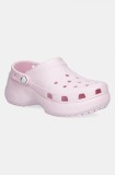 Crocs papuci Classic Platform Pearl Clog femei, culoarea roz, cu platforma, 211231-6ZW