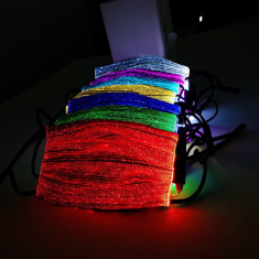 Masca fata LED Rave party Revelion luminoasa cu filtru PM2.5 praf poluare +CADOU foto
