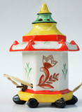 Veioza portelen in forma de pagoda cu orificii pentru betisoare parfumate, Veioze