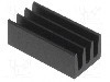Radiator extrudat, aluminiu, 13mm x 6.3mm, neagra, FISCHER ELEKTRONIK - ICKSMDA13SA