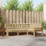 vidaXL Set de canapele de exterior cu pernă 3 pcs Alb și Bej Poliester 3386382