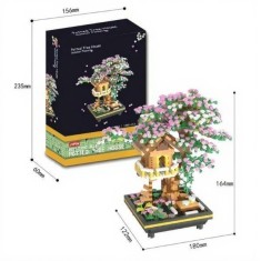 Set de constructie casuta in copac, mini blocuri de constructie, 1988 piese, +14 ani