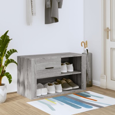 Pantofar, gri sonoma, 80x35x45 cm, lemn prelucrat foto