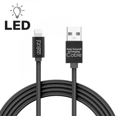 Cablu de date - iPhone &amp;quot;lightning&amp;quot; cu lumină LED 1 m foto