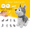 Catel Husky interactiv, latra, se misca, jucarie din plus, alimentare baterii